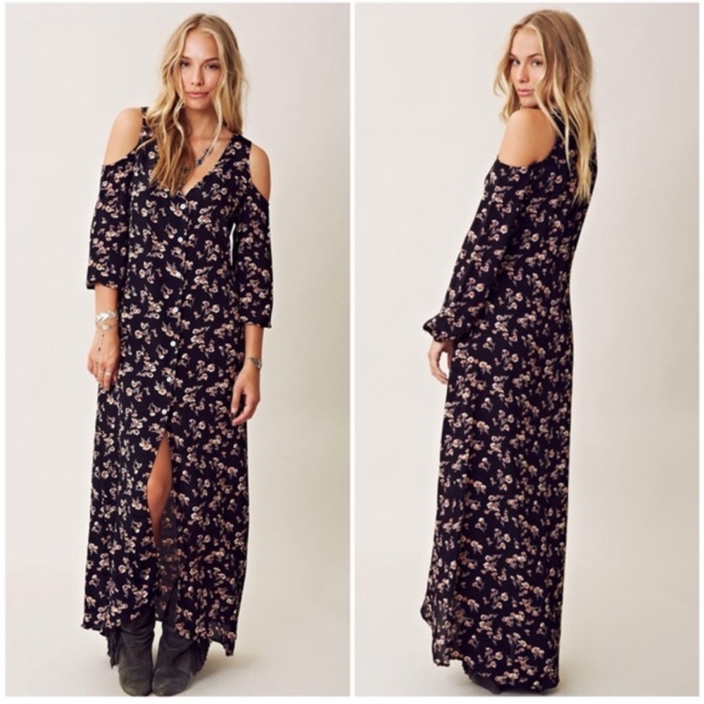 Flynn Skye Floral Cold Shoulder Maxi Dress